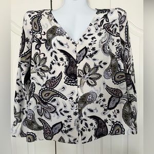 Loft Long Sleeve Paisley Blouse